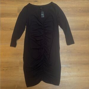 Torrid Women's Black V-Neck Ruched Stretch Bodycon Dress Size 2X